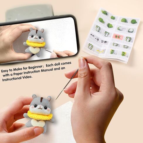 Needle Felting Kit Beginner - Starter Needle Felt Kits for Adults Wool Felting Kit Including Wool Roving, Felting Pad, Felting Needles and Instructions, DIY Felting Craft Projects, Hamster Ballet in Saudi Arabia