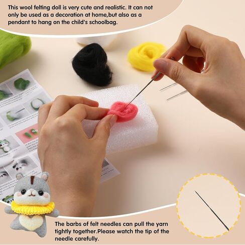 Needle Felting Kit Beginner - Starter Needle Felt Kits for Adults Wool Felting Kit Including Wool Roving, Felting Pad, Felting Needles and Instructions, DIY Felting Craft Projects, Hamster Ballet in Saudi Arabia