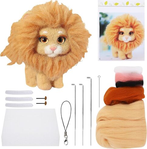 Needle Felting Kit Beginner - Starter Needle Felt Kits for Adults Wool Felting Kit Including Wool Roving, Felting Pad, Felting Needles and Instructions, DIY Felting Craft Projects, Hamster Ballet in Saudi Arabia
