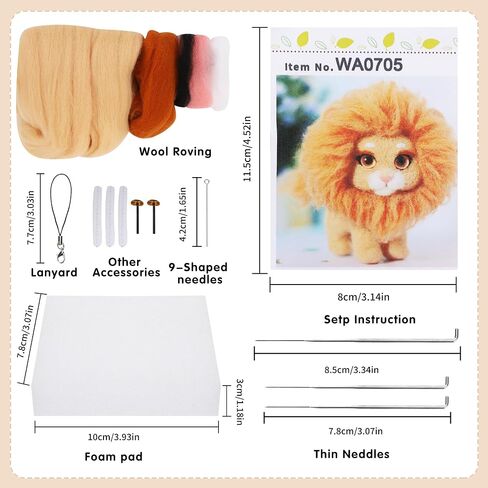 Needle Felting Kit Beginner - Starter Needle Felt Kits for Adults Wool Felting Kit Including Wool Roving, Felting Pad, Felting Needles and Instructions, DIY Felting Craft Projects, Hamster Ballet in Saudi Arabia