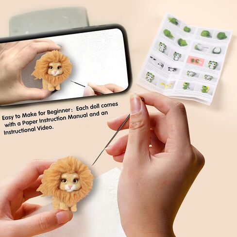 Needle Felting Kit Beginner - Starter Needle Felt Kits for Adults Wool Felting Kit Including Wool Roving, Felting Pad, Felting Needles and Instructions, DIY Felting Craft Projects, Hamster Ballet in Saudi Arabia