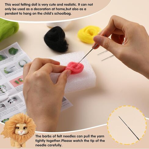 Needle Felting Kit Beginner - Starter Needle Felt Kits for Adults Wool Felting Kit Including Wool Roving, Felting Pad, Felting Needles and Instructions, DIY Felting Craft Projects, Hamster Ballet in Saudi Arabia
