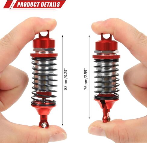 RCAWD Heavy-Duty Full Metal Front and Rear Shock Absorbers for ARRMA 1/10 GORGON 4X2(Red) in Saudi Arabia
