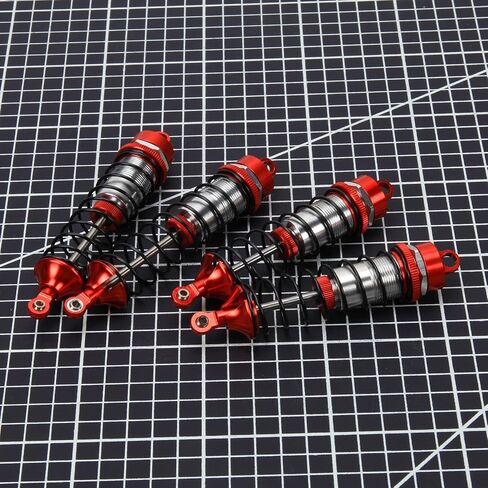 RCAWD Heavy-Duty Full Metal Front and Rear Shock Absorbers for ARRMA 1/10 GORGON 4X2(Red) in Saudi Arabia