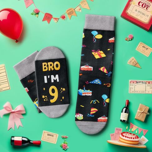 أفكار هدايا عيد الميلاد التاسع من HAPPYPOP للأولاد - جوارب للأطفال بعمر 9 سنوات، هدايا للأطفال بعمر تسع سنوات، هدايا للأولاد بعمر 9 سنوات، صندوق هدايا عيد ميلاد سعيد مع بطاقة تهنئة in Saudi Arabia