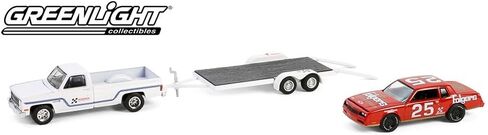 Collectibles Greenlight 31170-B Racing Hitch & Tow Series 5 1986 Chevy C30 Custom Deluxe and 1986 Tim Richmond Monte Carlo SS #25 with Flatbed Trailer 1/64 Scale in Saudi Arabia