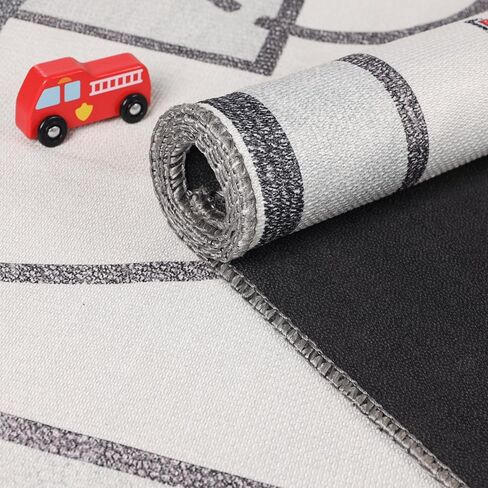 Superior Indoor Area Rug, Felt Dot Backing, for Kids or Pets, Nursery, Playroom, Bedroom, Day Care, School, Floor Cover, Path Road Non-Slip Kids Rug, 2' x 3', Ivory in Saudi Arabia