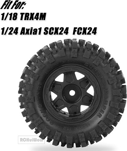 1.0 Beadlock RC Wheels and Tires for 1/18 Trx4m 1/24 Axia1 SCX24 FCX24,1.0" Beadlock Wheels 1.0 Beadlock Tires Soft Rubber RC Tires,Style A in Kuwait