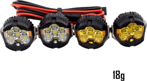 MEUS RACING RC Car LED Lights Kit - 1/10 & 1/8 Scale RC Crawler Accessories for Axial SCX10, Wraith, Traxxas TRX4 & TRX6, Redcat Gen8 Upgrades in Saudi Arabia
