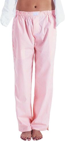 Women Striped Pants Pajama Boxer Wide Leg Elastic Waist Pants Y2K Lounge Bottoms Sleepwear in Saudi Arabia