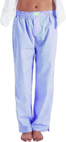 Women Striped Pants Pajama Boxer Wide Leg Elastic Waist Pants Y2K Lounge Bottoms Sleepwear in Saudi Arabia
