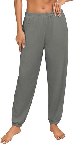 Ekouaer Womens Fuzzy Pajama Pants Soft Fleece Pj Pants Warm Comfy Lounge Pants Sleepwear Bottoms Joggers with Pockets in Saudi Arabia