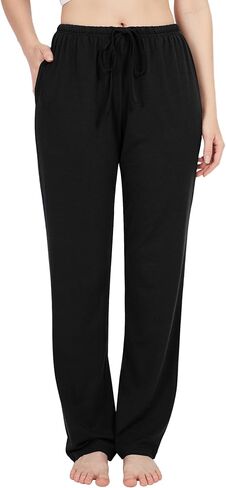 سروال بيجاما نسائي رائع من الخيزران سروال Pj غير رسمي مع جيوب مريح صالة النوم قيعان تجريب اليوغا Sweatpants in Kuwait