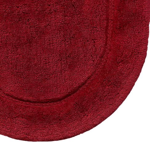 SUPERIOR Non-Slip 2 Piece Bath Rug Set, Ultra Plush, Soft and Absorbent 100% Combed Cotton Pile - Traditional Oval Bath Mat Set, Rust in Saudi Arabia