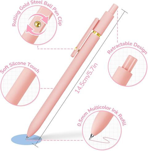 6 قطع من الأقلام الملونة، أقلام حبر ملونة مقاس 0.5 مم، أقلام جل حبر ملونة ذات نقاط دقيقة، أقلام كتابة ناعمة لليوميات وتدوين الملاحظات، هدايا اللوازم المدرسية المكتبية للنساء والرجال (6 قطع ذهبية عتيقة) in Kuwait