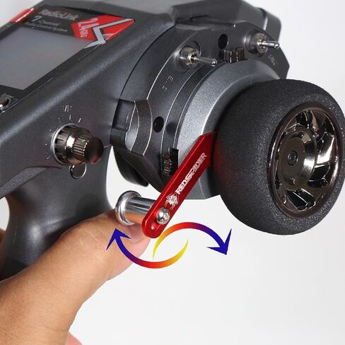  REDSPIDER RC Transmitter Steering Wheel Trigger，Alloy Steering Wheel TriggerOne Hand Control Accessory Adapter Two Colors to Choose from for Radiolink RC4GS RC6GS (Red) in Saudi Arabia