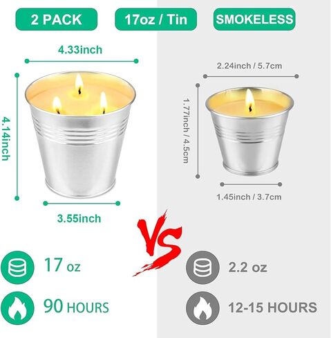 Citronella Candles Outdoor Large: 3-Wick Bucket Candle for Home Patio Candle up to 80 Hours, Summer Camping Huge Candle, Natural Soy Wax Lemograss Candle for Outside Garden Backyard Balcony in Kuwait