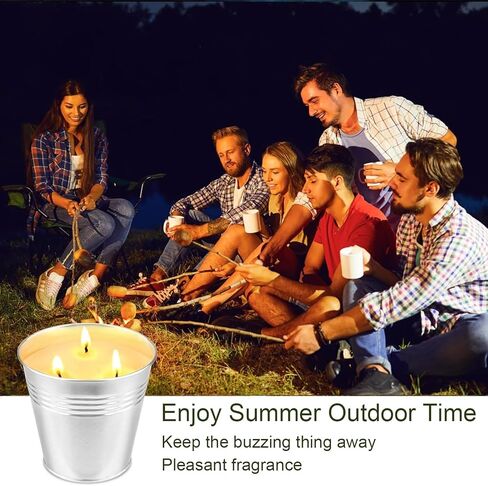 Citronella Candles Outdoor Large: 3-Wick Bucket Candle for Home Patio Candle up to 80 Hours, Summer Camping Huge Candle, Natural Soy Wax Lemograss Candle for Outside Garden Backyard Balcony in Kuwait