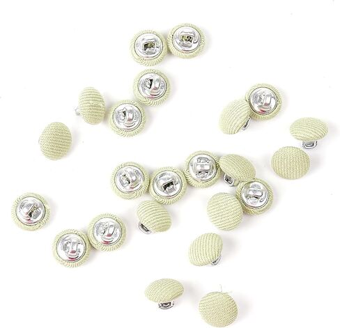 Fabric Cloth Covered Button,12.5mm Sewing Buttons with Metal Shank Buttons for Crafts,Clothes Sewing (Beige,24pcs) in Saudi Arabia