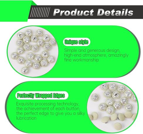 Fabric Cloth Covered Button,12.5mm Sewing Buttons with Metal Shank Buttons for Crafts,Clothes Sewing (Beige,24pcs) in Saudi Arabia