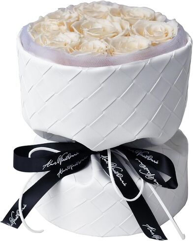 9-Piece Preserved Flowers Roses Bouquet - Forever Flowers Eternal Roses Bouquet - Everlasting Roses Preserved Flowers Gift for Delivery Prime Birthday & Valentines Day (Champagne) in Saudi Arabia