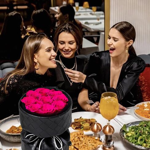 9-Piece Preserved Flowers Roses Bouquet - Forever Flowers Eternal Roses Bouquet - Everlasting Roses Preserved Flowers Gift for Delivery Prime Birthday & Valentines Day (Champagne) in Saudi Arabia