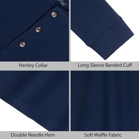 Brix Boys' Long Sleeve Thermal - Henley Shirt Waffle Fashion Clothes. in Saudi Arabia