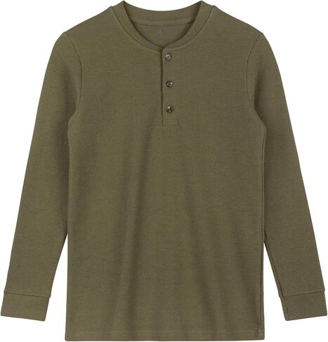 Brix Boys' Long Sleeve Thermal - Henley Shirt Waffle Fashion Clothes. in Saudi Arabia