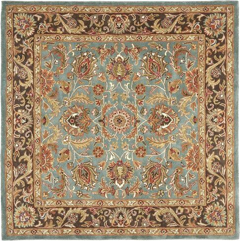 SAFAVIEH Heritage Collection Area Rug - 6' x 9', Blue & Brown, Handmade Traditional Oriental Wool, Ideal for High Traffic Areas in Living Room, Bedroom (HG812B) in Saudi Arabia