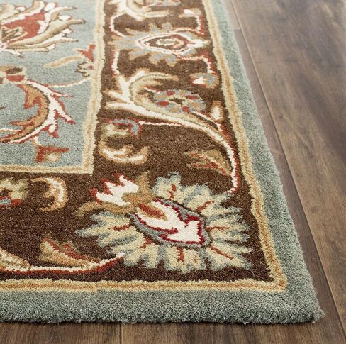 SAFAVIEH Heritage Collection Area Rug - 6' x 9', Blue & Brown, Handmade Traditional Oriental Wool, Ideal for High Traffic Areas in Living Room, Bedroom (HG812B) in Saudi Arabia