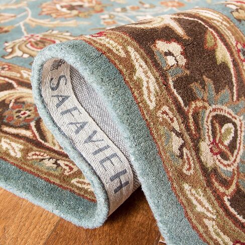 SAFAVIEH Heritage Collection Area Rug - 6' x 9', Blue & Brown, Handmade Traditional Oriental Wool, Ideal for High Traffic Areas in Living Room, Bedroom (HG812B) in Saudi Arabia