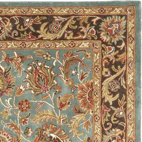 SAFAVIEH Heritage Collection Area Rug - 6' x 9', Blue & Brown, Handmade Traditional Oriental Wool, Ideal for High Traffic Areas in Living Room, Bedroom (HG812B) in Saudi Arabia