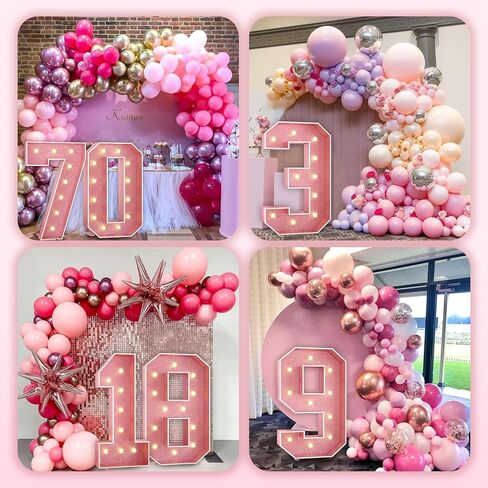 Paready 4FT Marquee 16 Numbers Rose Gold, Light Up Numbers 16 Pink 16th Birthday Decorations, Large Number 16 Light Up Foam Board for Girls 16th Birthday Party DIY Decorations Anniversary in Kuwait