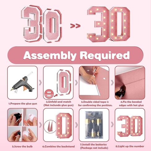 Paready 4FT Marquee 16 رقمًا من الذهب الوردي، أرقام مضيئة 16 ديكورًا ورديًا لعيد الميلاد السادس عشر، رقم كبير 16 لوح إسفنجي مضيء للفتيات في حفلة عيد الميلاد السادس عشر DIY ديكورات الذكرى السنوية in Kuwait