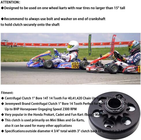 قابض طرد مركزي من MOOSUN Go Kart مقاس 1 بوصة لمحرك دراجة صغير بسلسلة 14 سنًا 40/41/420 in Kuwait