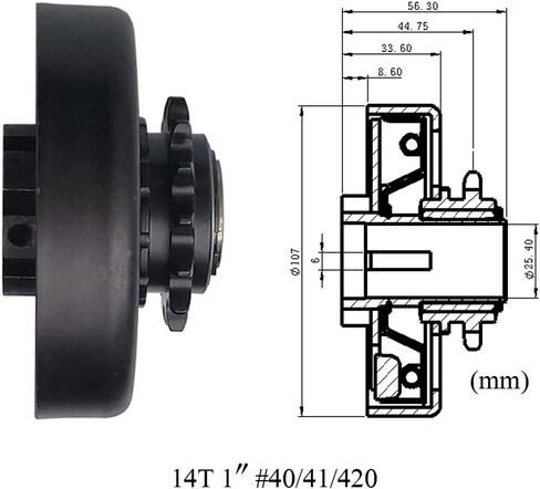 قابض طرد مركزي من MOOSUN Go Kart مقاس 1 بوصة لمحرك دراجة صغير بسلسلة 14 سنًا 40/41/420 in Kuwait