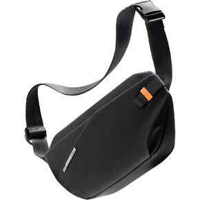 Inateck Sling Bag, Lightweight Crossbody Bag with Quick-adjust Strap, Splash-resistant Shoulder Bag for Men and Women, Multipurpose Sling Backpack for Travel, Cycling, Work, Sports, and Hiking, Black