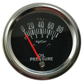 Sherco-Auto Sun East Chrome 2" Inch Mechanical Oil Pressure Gauge Kit 0-80 PSI