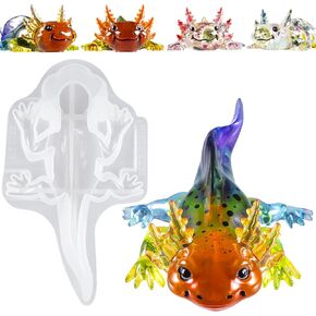 Let's Resin Large Axolotl Resin Molds Silicone, 3D Detailed Animal Silicone Molds, Flexible Effortless Demoldable Epoxy Resin Molds, Thickened Deep Epoxy Molds for Art Crafts, Gift, and Home Decor
