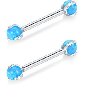 Xpircn Titanium Nipple Rings 14 Gauge Nipple Piercing Jewelry 1 Pair, Silver/Gold