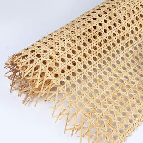 14" Width Rattan Webbing, 1 Feet Natural Rattan Material, Rattan roll for Caning Projects, Woven Open Mesh Cane for Furniture, Chair, Cabinet