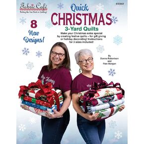 Fabric Cafe Quick Christmas 3-Yard Quilts Pattern - 8 Festive Designs for Lap, Twin, and Queen/King Sizes