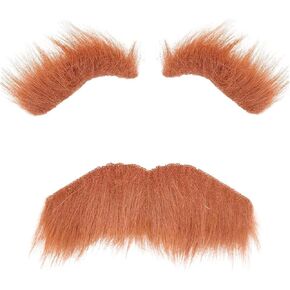 Mustache Costume Fake Eyebrow Fake Mustache and Eyebrows Fake Ginger Mustache Novelty Eyebrows Fake Bushy Eyebrows Halloween Facial Hair Party Supplies for Mustache Halloween Costume