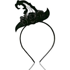 Witch Headband Halloween Witch Hair Accessories Small Witch Headband Spider Ghost Pumpkin Cute Little Witch Hat Headband Witch Hair Band Adult Halloween Headpiece Black Witch Hat Headband Adult Girls