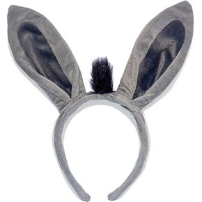 Donkey Ears Headband, Donkey Costume Donkey Headband, Plush Animal Ears Hairband for Adult Halloween Costume Accessories Birthday Animal Party Cosplay Dress up
