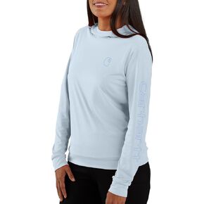 Carhartt Women's Force Sun Defender Lightweight Long-Sleeve Hooded Graphic T-Shirt