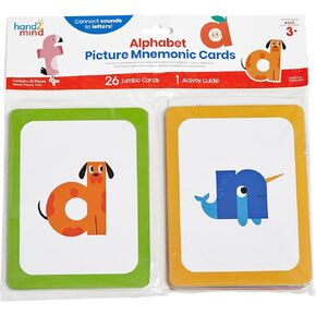 hand2mind Alphabet Picture Mnemonic Cards, ABC Flashcards for Kids, Classroom Alphabet Cards, Early Learning Flash Cards, Letter Recognition, Montessori Alphabet Cards, Toddler Learning Activities