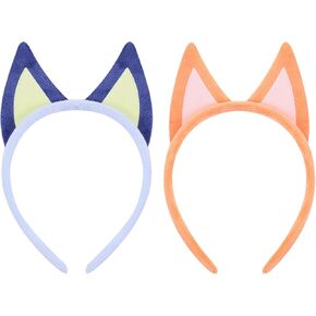 RUNUP 4PCS Dog Ears Headbands Plush Ears Headband Blue Party Accessories Headbands Set-Blue, dark Blue, Orange, Brown