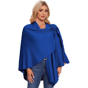 PULI Womens Elegant Cross Front Shawl Wraps Floral Wraps Soft Ponchos Cape Warm Travel Wraps