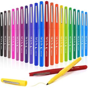 20 Pcs Felt Tip Pens 0.7mm Colored Felt Pens Marker Medium Point Journal Planner for Journaling Writing Note Taking Art Office and School Supplies(Red)